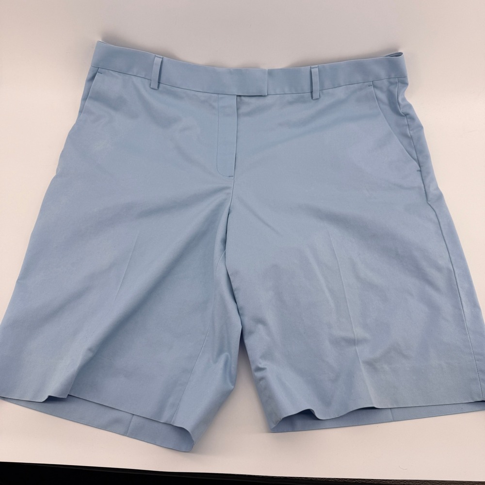 Brooks Brothers 346 Chino Shorts Mens Size 16 Light Blue 100% Cotton Flat‎ Front